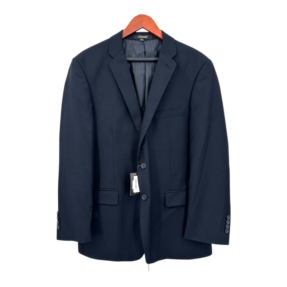 DEMANTIE Men's 40R Navy Blue NEW Single Breasted 2-Button Suit Jacket